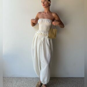 Helsa 2-Piece Set The Smocked Tunic + Balloon Pants in Silk And Wool